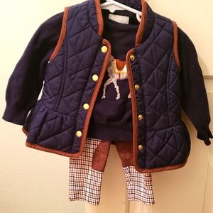 Horse suede Janie and jack 3 piece set